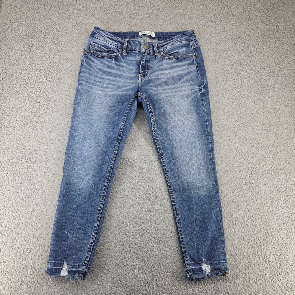 BKE Buckle Stella Slim Fit Low Rise Ankle Skinny Jeans Womens 30 Blue Distressed